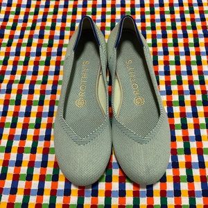 Rothy's The Flat RETIRED Women’s Sz 7  Mint Green Round Toe Classic Ballet Flats